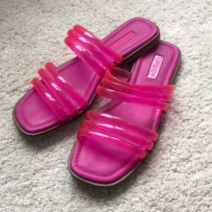 TOPSHOP neon pink sandals
